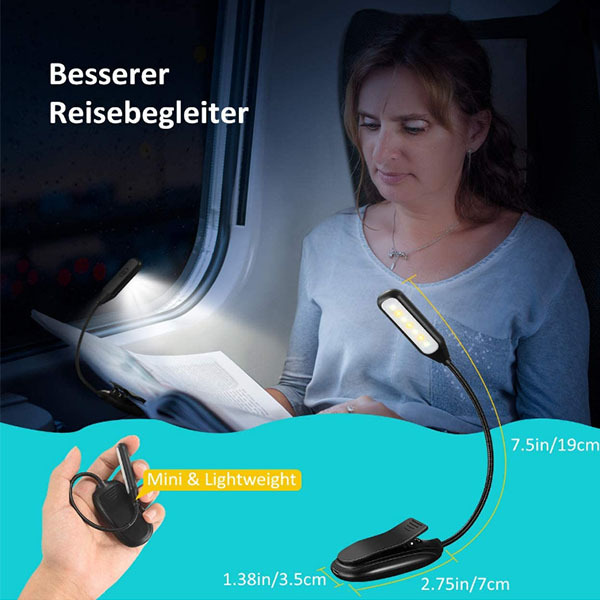 maidodo LED eye reading lamp plastic reading book color, arbitrary angle USB charging reading clip lamp.
