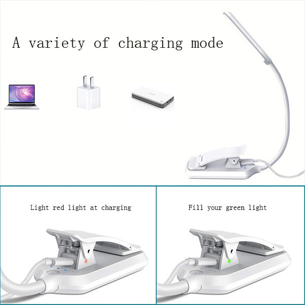 maidodo LED eye reading lamp plastic reading book color, arbitrary angle USB charging reading clip lamp.