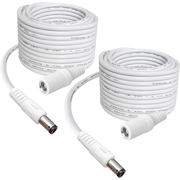 maidodo 5.5mm x 2.1mm Extension Cord, DC 12v Power Supply Adapter for CCTV Security Camera Surveillance Indoor IP Camera Dvr Standalone LED Strip, Car, 12 Volt Male to Female Plug Cable 10ft