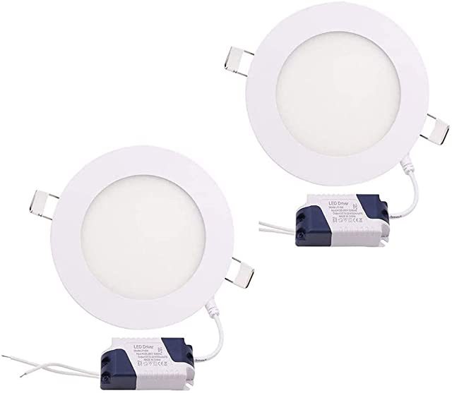 maidodo 10pcs Ultra Thin LED Panel Light 12W LED Ceiling Recessed Panel Light Slim Round Panel Light for Indoor