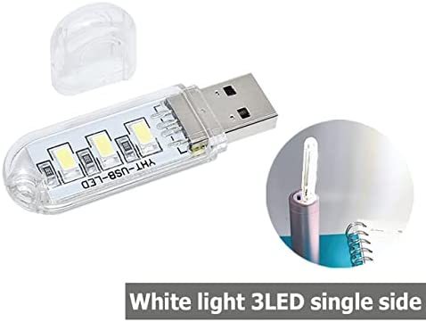 maidodo 5PCS DC 5V Mini Portable USB Night Light 3leds 5730 SMD Desk Book Reading Lights for PC Laptops Computer Mobile Power Camping lamp Cold White