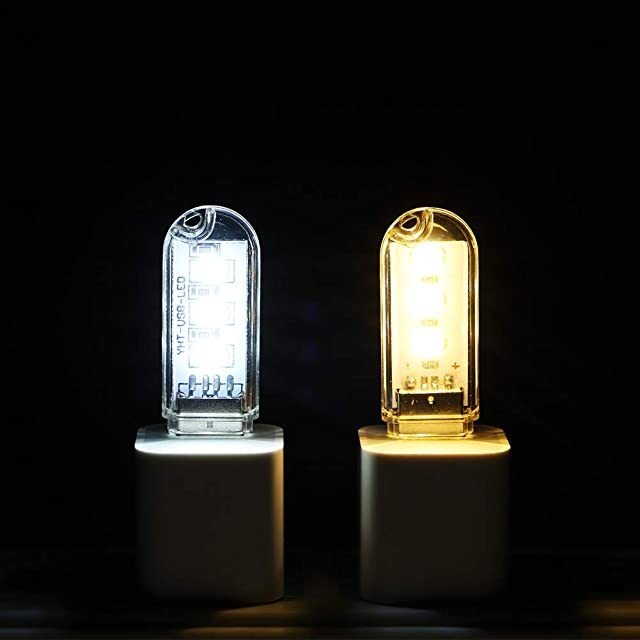 maidodo 5PCS DC 5V Mini Portable USB Night Light 3leds 5730 SMD Desk Book Reading Lights for PC Laptops Computer Mobile Power Camping lamp Cold White
