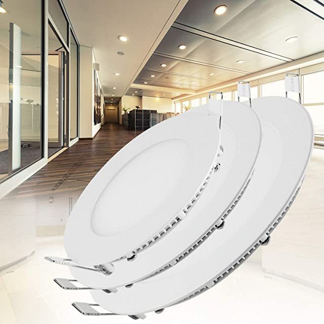maidodo 10pcs Ultra Thin LED Panel Light 18W LED Ceiling Recessed Panel Light Slim Round Panel Light for Indoor Lighting