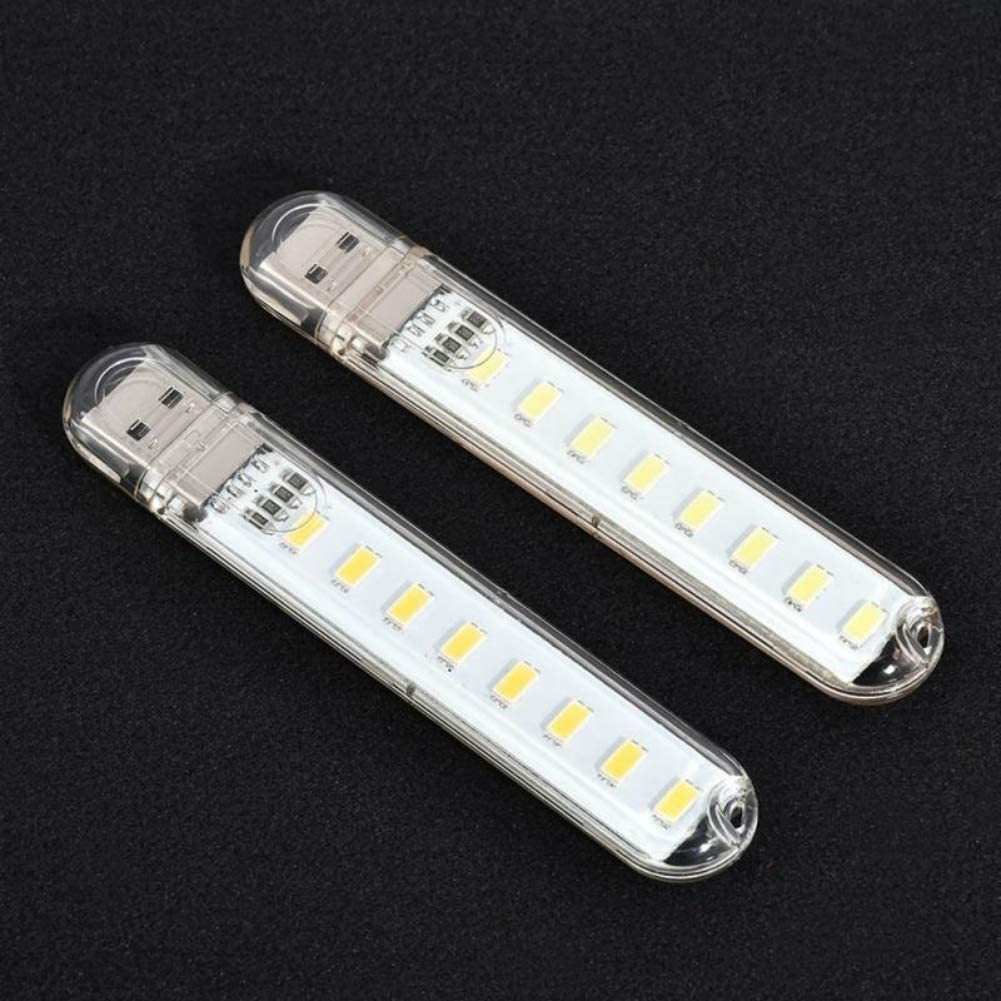 USB Light,Night Light Plug in,Small Led Light Stick with 8 Lamp Beads for Power Brick/Portable Power Station(Pack of 5)