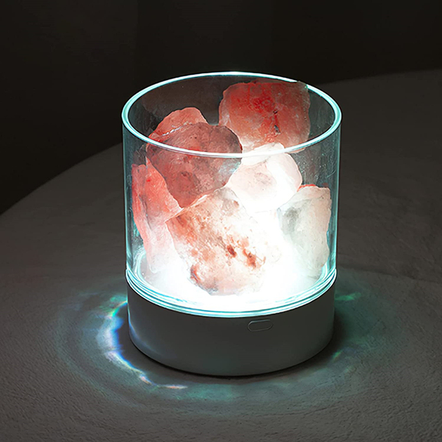 Maidodo Himalayan, Pink Rock Large Crystal Natural Himilian Sea Salt (ETL Certified) Dimmer Night Light,Gift Lamp, Dimmable Touch Switch