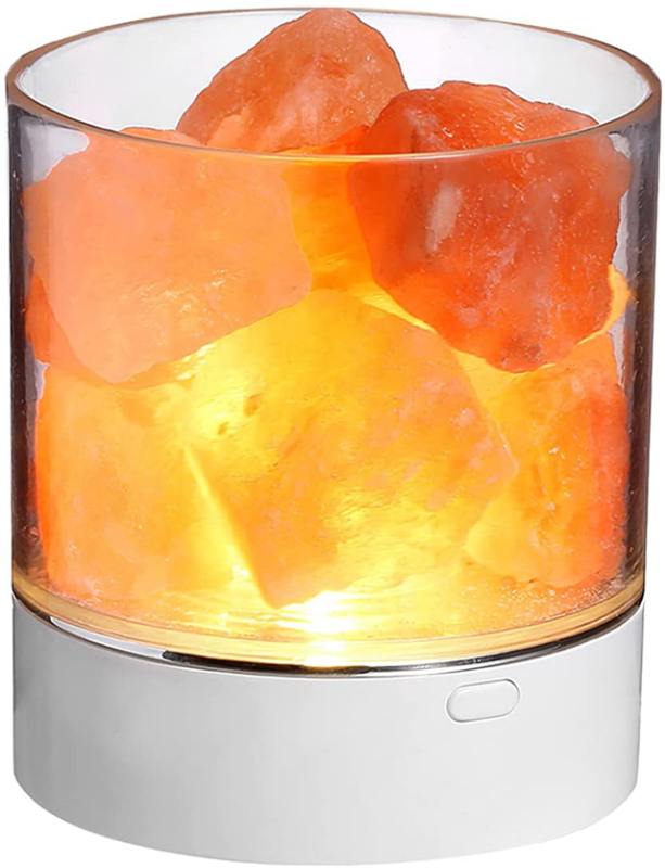 Maidodo Himalayan, Pink Rock Large Crystal Natural Himilian Sea Salt (ETL Certified) Dimmer Night Light,Gift Lamp, Dimmable Touch Switch