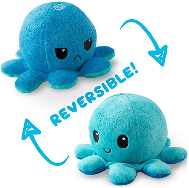 Two-sided octopus doll plush toy double-sided flip into face small octopus