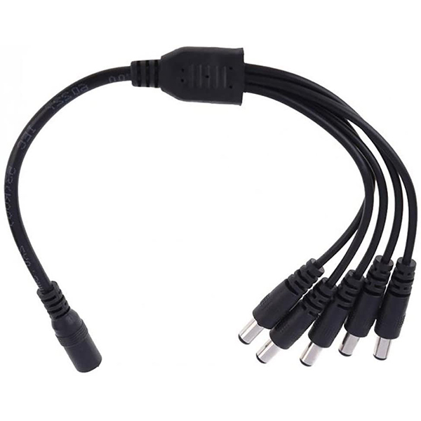 1 Female to 5 Male maidodo DC Power Splitter Cable, Y Extension Wire, 1 to 5 Adapter Cable Connectors for Led Strip CCTV Security Camera Cable Wire Ends Plug