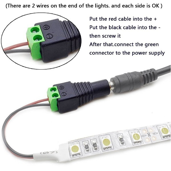 Male maidodo DC Power Connector Cable CENTROPOWER Male Power Jack Adapter for Led Strip CCTV Security Camera Cable Wire Ends Plug Barrel Adapter