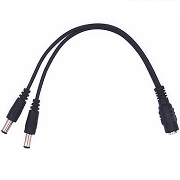1 Female to 2 Male maidodo DC Power Splitter Cable, Y Extension Wire, 1 to 2 Adapter Cable Connectors for Led Strip CCTV Security Camera Cable Wire Ends Plug