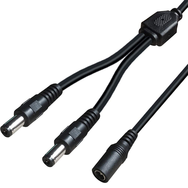 1 Female to 2 Male maidodo DC Power Splitter Cable, Y Extension Wire, 1 to 2 Adapter Cable Connectors for Led Strip CCTV Security Camera Cable Wire Ends Plug