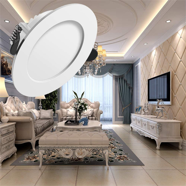 Maidodo Ultra Thin LED Panel Light 6W Warm White LED Ceiling Recessed Panel Light Slim Round Panel Light for Indoor