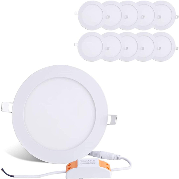 Maidodo Ultra Thin LED Panel Light 6W Cool White LED Ceiling Recessed Panel Light Slim Round Panel Light for Indoor