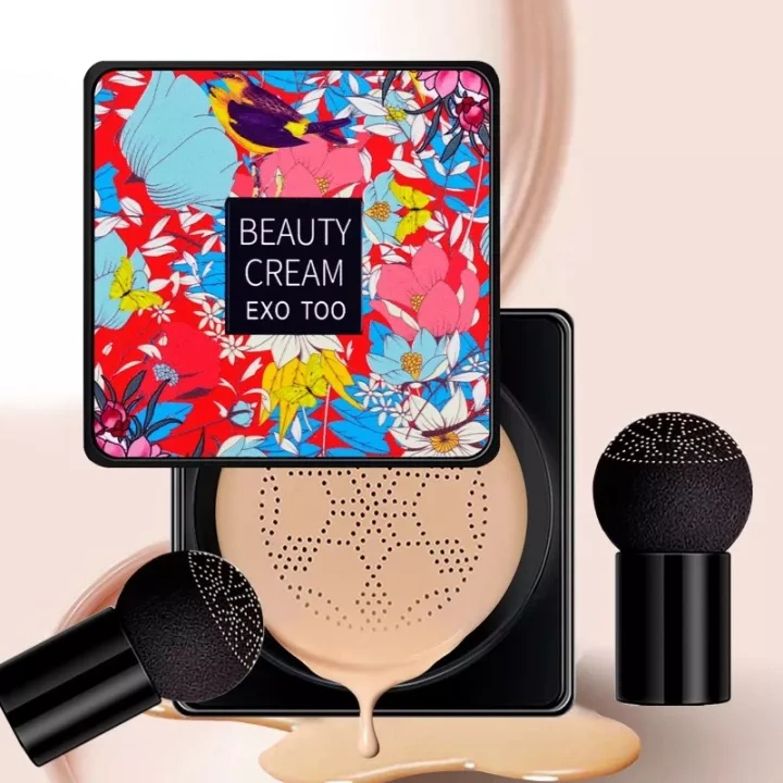 Mushroom Head Air Cushion BB Cream Concealer Foundation CC Cream Brightens Skin Ivory & Natural Color
