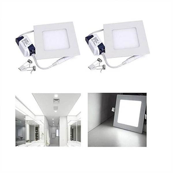 Maidodo Ultra Thin LED Panel Light 6W Cool White LED Ceiling Recessed Panel Light Slim Square Panel Light for Indoor