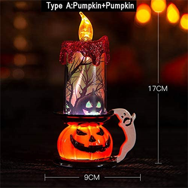 Halloween Candle Lights, Decorative Creative Electronic Candle Lights, Skull Pumpkin Lights, Halloween Creative Decorations