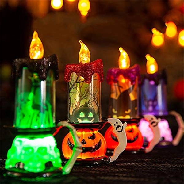 Halloween Candle Lights, Decorative Creative Electronic Candle Lights, Skull Pumpkin Lights, Halloween Creative Decorations