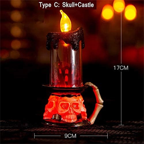 Halloween Candle Lights, Decorative Creative Electronic Candle Lights, Skull Pumpkin Lights, Halloween Creative Decorations