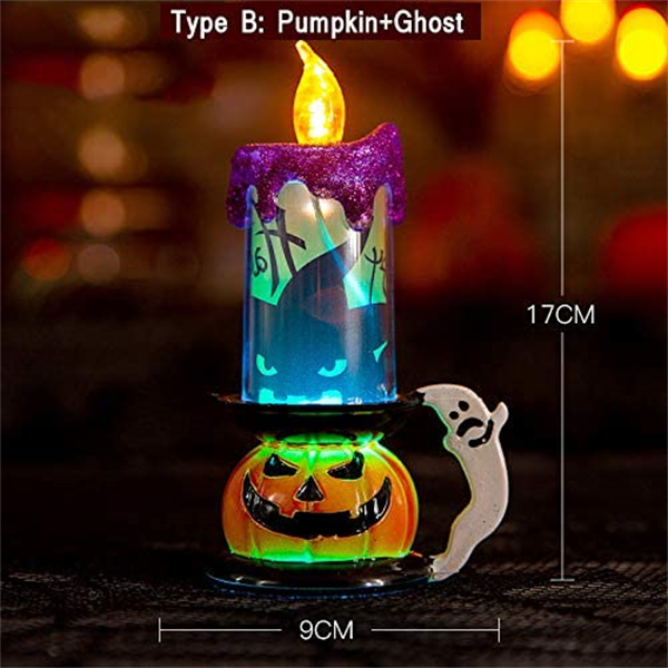 Halloween Candle Lights, Decorative Creative Electronic Candle Lights, Skull Pumpkin Lights, Halloween Creative Decorations