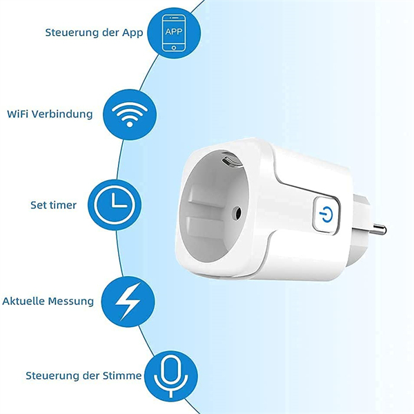Wlan Steckdose Smart Home Wifi Steckdose Maidodo 16A 3500W 1er set smart plug, Alexa Zubehör, funktioniert mit Alexa Echo/Google Home und Smartgeräte, Sprachsteuerung mit Smartlife App-Zeitpläne.