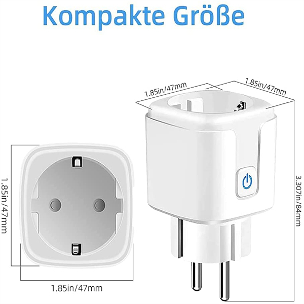 Wlan Steckdose Smart Home Wifi Steckdose Maidodo 16A 3500W 1er set smart plug, Alexa Zubehör, funktioniert mit Alexa Echo/Google Home und Smartgeräte, Sprachsteuerung mit Smartlife App-Zeitpläne.