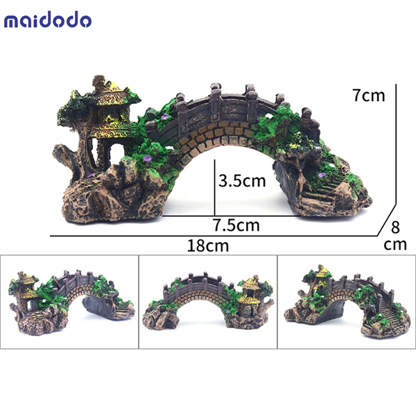 maidodo Fish Tank Decorations, Resin Arch Bridge Aquarium Ornaments, No pollution for Home Fish Tank Ornament, Aquarium, Terrace