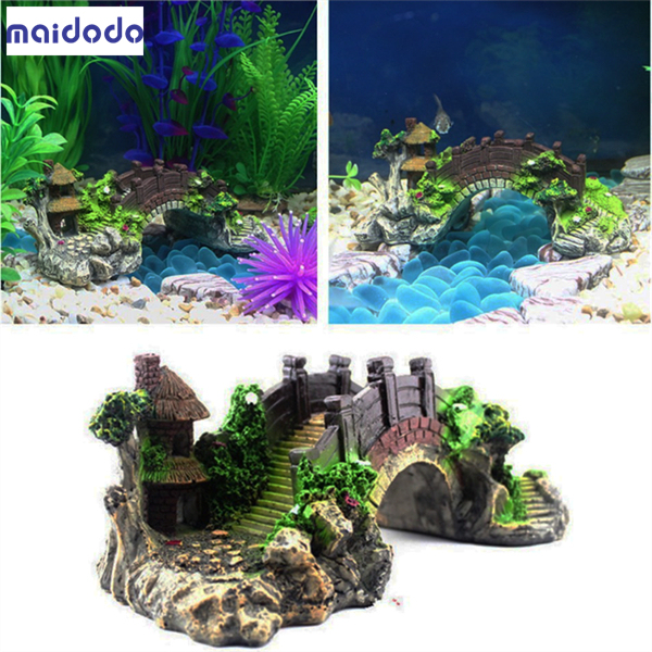 maidodo Fish Tank Decorations, Resin Arch Bridge Aquarium Ornaments, No pollution for Home Fish Tank Ornament, Aquarium, Terrace