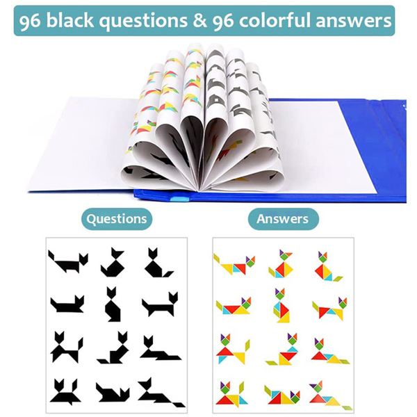 NanYaWei Wooden Pattern Tangram Puzzle Wood Magnetic Kids Early Educational Learning Classroom Puzzles Toys for Kids, Boys, Girls Age 3+ Years Old
