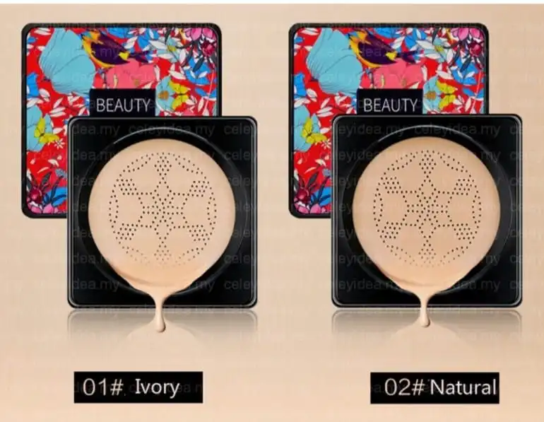 Mushroom Head Air Cushion BB Cream Concealer Foundation CC Cream Brightens Skin Ivory & Natural Color