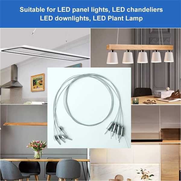 Drahtseil für lampen Maidodo 4x Hängende Aufhängung Befestigung Edelstahl Decke Ohrstecker Drahtseil für LED Panel Befestigungs