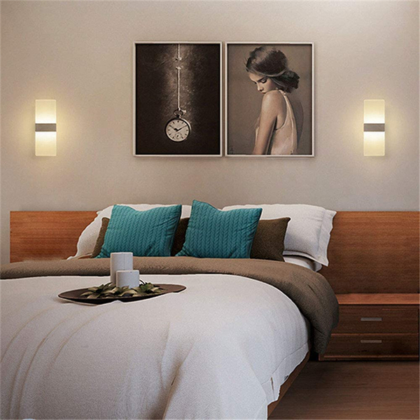 maidodo Wall Lamps 12W LED Wall Light Indoor, Modern Acrylic Sconce Lights Night Lamp for Bedroom Pathway Corridor Stairs Balcony