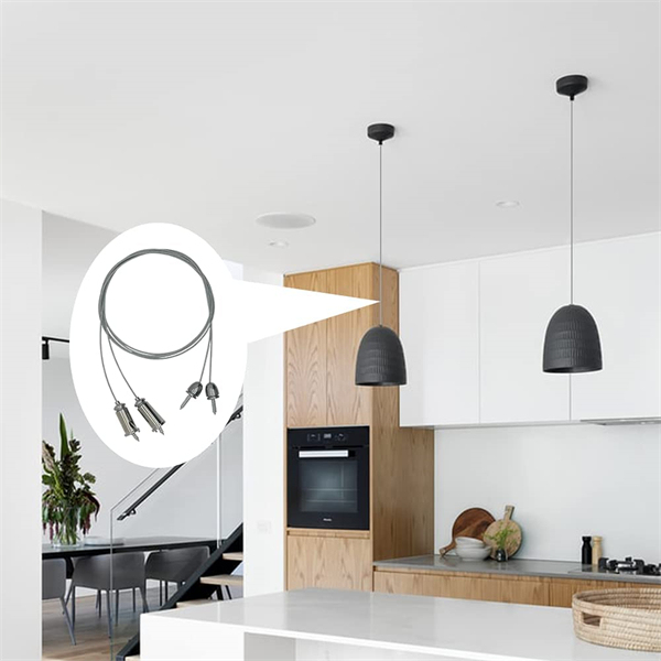 Câble acier suspension luminaire réglable wire rope en acier inoxydable  4*1m fil cadre de suspension pour accrocher des plafonniers Suspension pictures