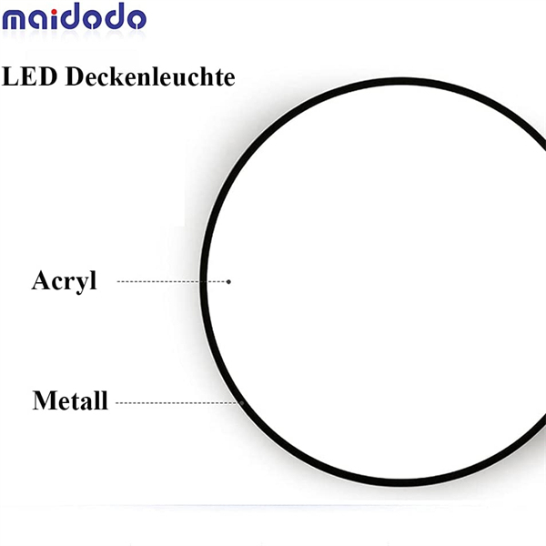 LED Deuchteleuchte Maidodo Ø30x5cm, 18W Rund Deckenlampe Kaltweiß 6000K  für Büro, Schlafzimmer, Wohnzimmer, Flur, Keller