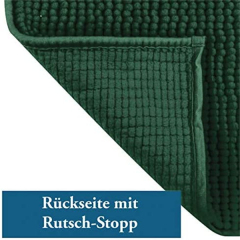 MSV Badteppich Badvorleger Duschvorleger Chenille Hochflor Badematte 60x90 cm  Grau | Dunkelgrün | Rot