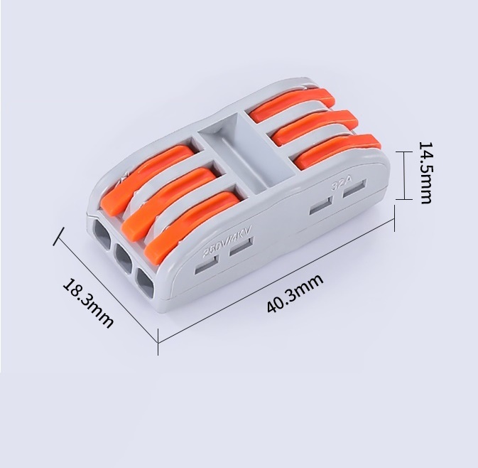 222-413B 412B bornes de câblage universelles compactes,mini connecteurs rapides à pousser 6 entrées (lot de 10)