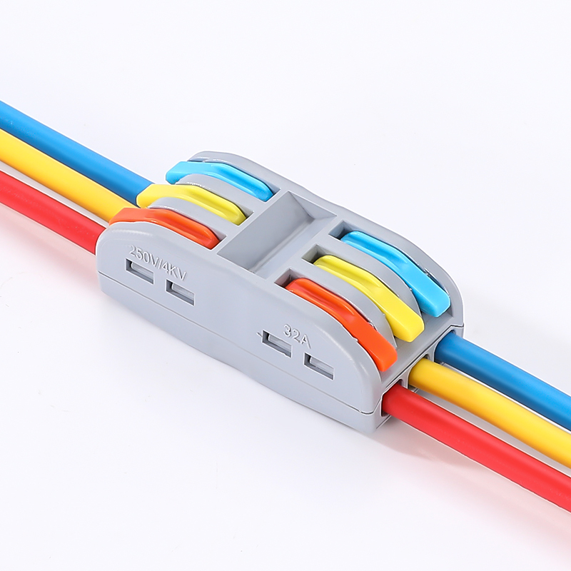 222-413B 412B bornes de câblage universelles compactes,mini connecteurs rapides à pousser 6 entrées (lot de 10)