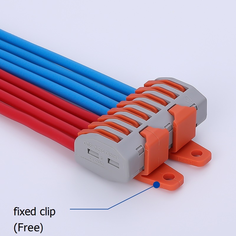 222-418 bornes de câblage universelles compactes,mini connecteurs rapides à pousser 8 entrées (lot de 10)
