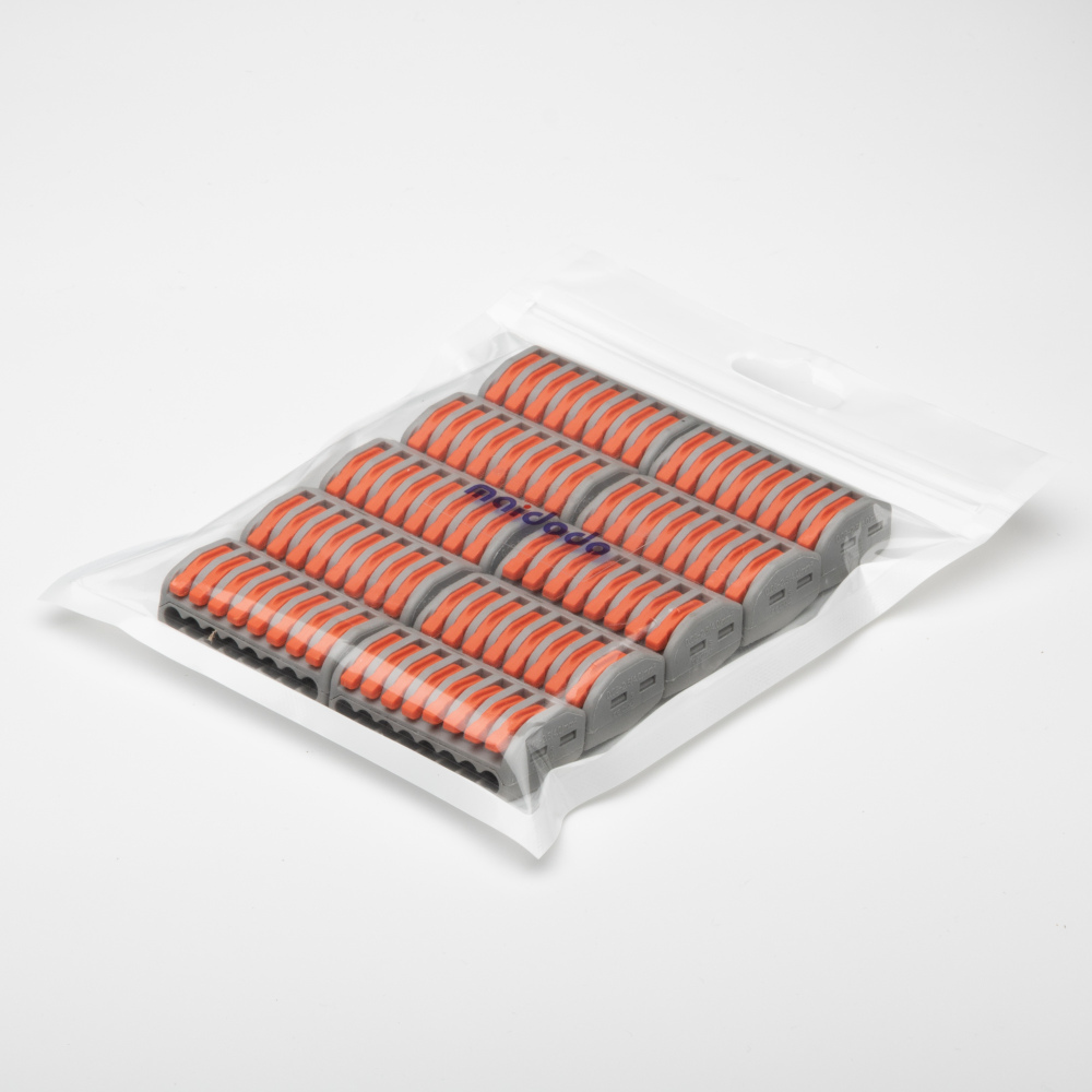 222-418 bornes de câblage universelles compactes,mini connecteurs rapides à pousser 8 entrées (lot de 10)