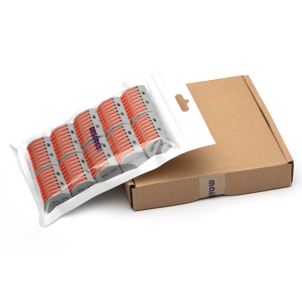222-418 bornes de câblage universelles compactes,mini connecteurs rapides à pousser 8 entrées (lot de 10)