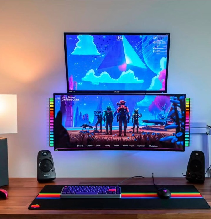 RGB Sound Control LED Light Pickup Voice Music Rhythm Ambient Lamp APP Control for Home TV Computer Desktop Car Decoration LED Lamp
