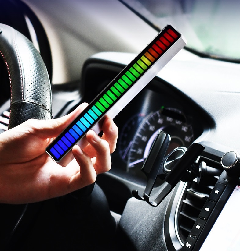 RGB Sound Control LED Light Pickup Voice Music Rhythm Ambient Lamp APP Control for Home TV Computer Desktop Car Decoration LED Lamp
