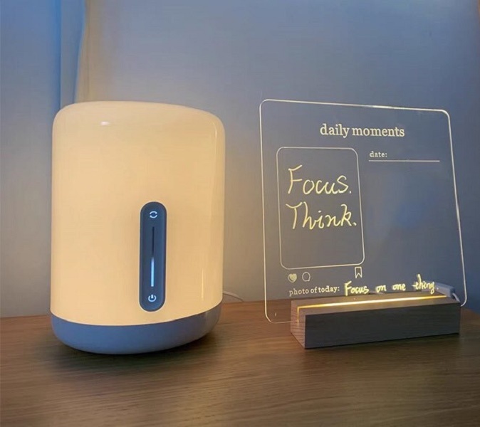 LED Note Board Light With Pen Message Board Night Light Creative Acrylic Wooden USB Lamp For Bedroom Children Girls Friend Gift
