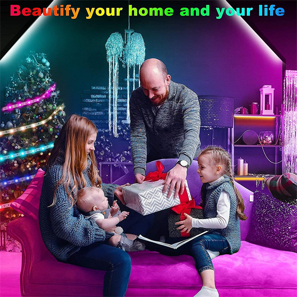 Led Strip Lights 130ft (2 Rolls of 65ft) Smart Light Strips with App Control RGB Led Lights for Bedroom，Music Sync Color Changing Lights for Room Party (130FT)