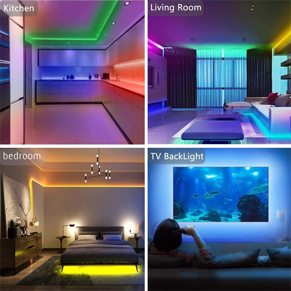 65.6ft Led Strip Lights, Ultra Long RGB 5050 Color Changing LED Light Strips Kit with 44 Keys Ir Remote Led Lights for Bedroom, Kitchen, Home Decoration