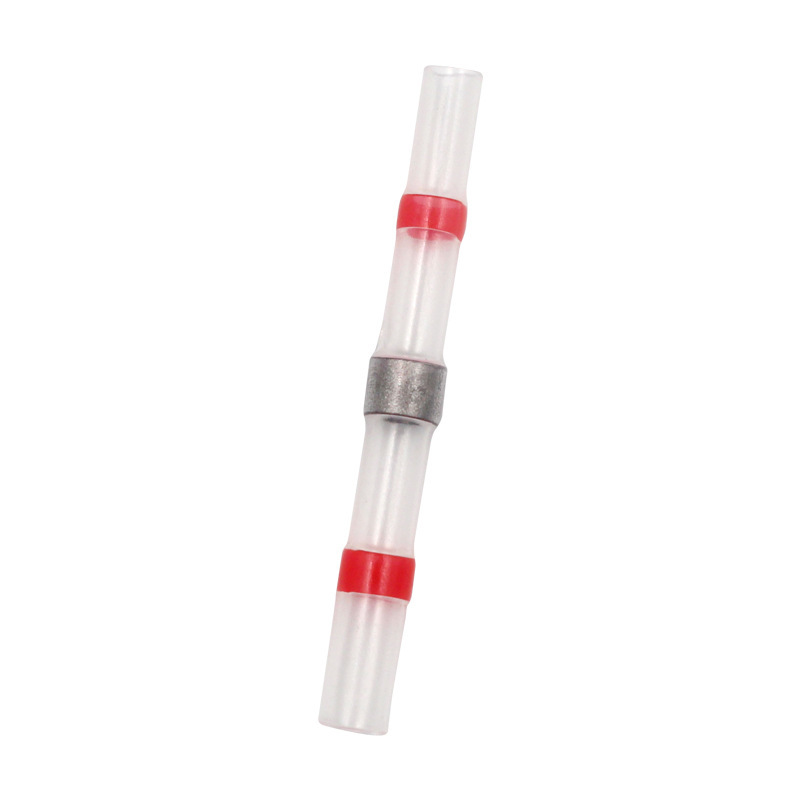 100pcs Solder Seal Butt Connectors 22-18 AWG Red Waterproof Heat Shrink Wire Connectors Automotive Marine Electrical Terminals