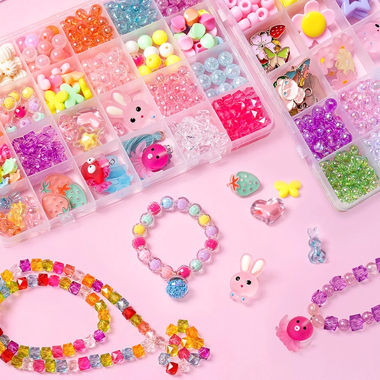 DIY Bead Jewelry Making Kit for Girl Children Necklace Bracelets Making Art Craft Creativity Bead Macking Kit Christmas Birthday Gift