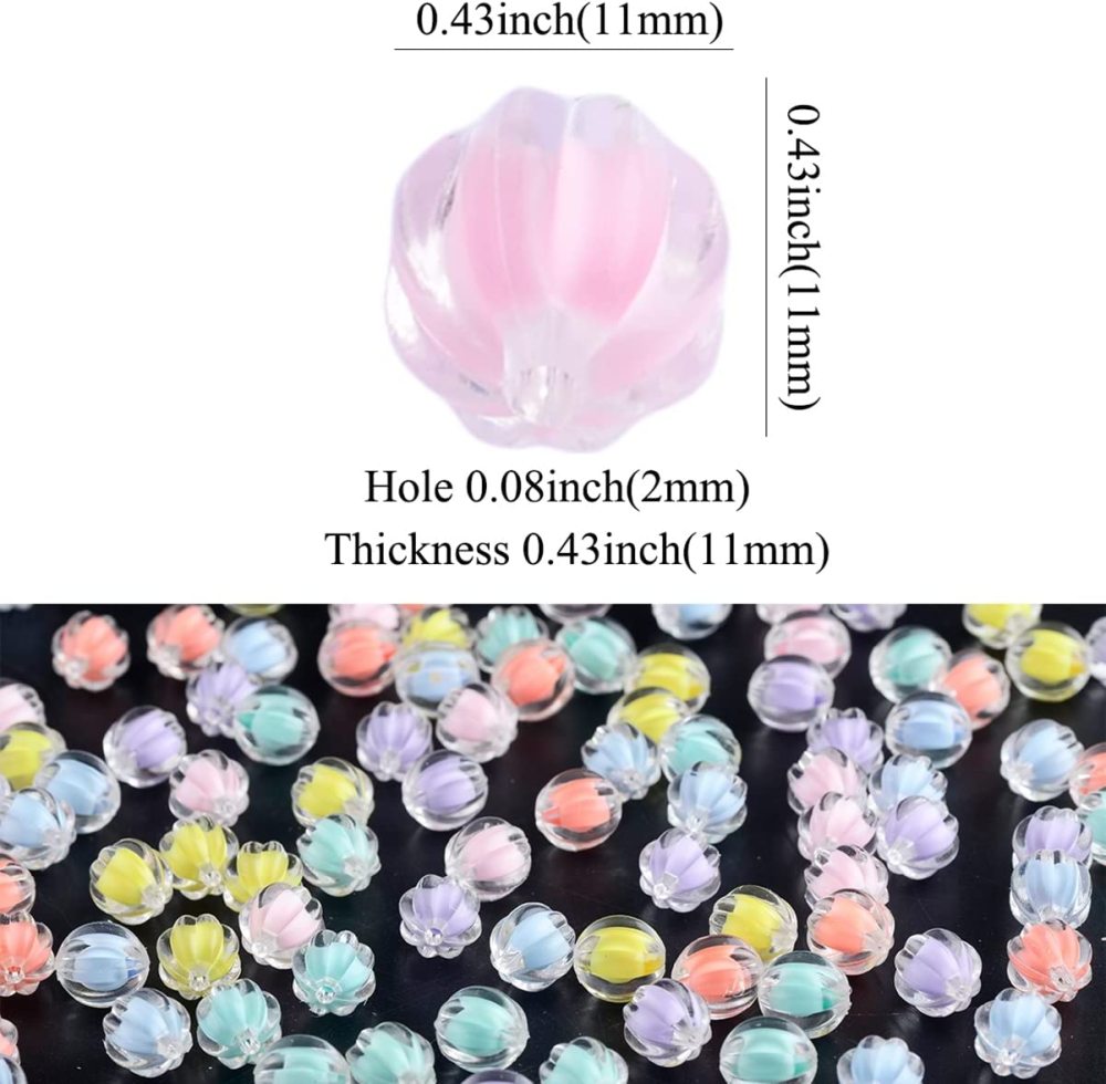 100pcs 13mm Star Charm Bead Acrylic Pastel Beads Transparent Frosted Candy Cute Colorful Kawaii for Bracelet Phone Lanyard Wrist Strap DIY Craft Jewelry Necklace Making