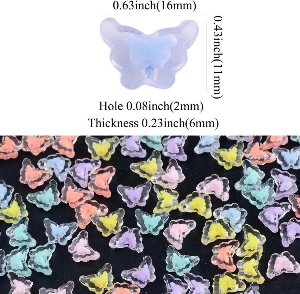 100pcs 13mm Star Charm Bead Acrylic Pastel Beads Transparent Frosted Candy Cute Colorful Kawaii for Bracelet Phone Lanyard Wrist Strap DIY Craft Jewelry Necklace Making