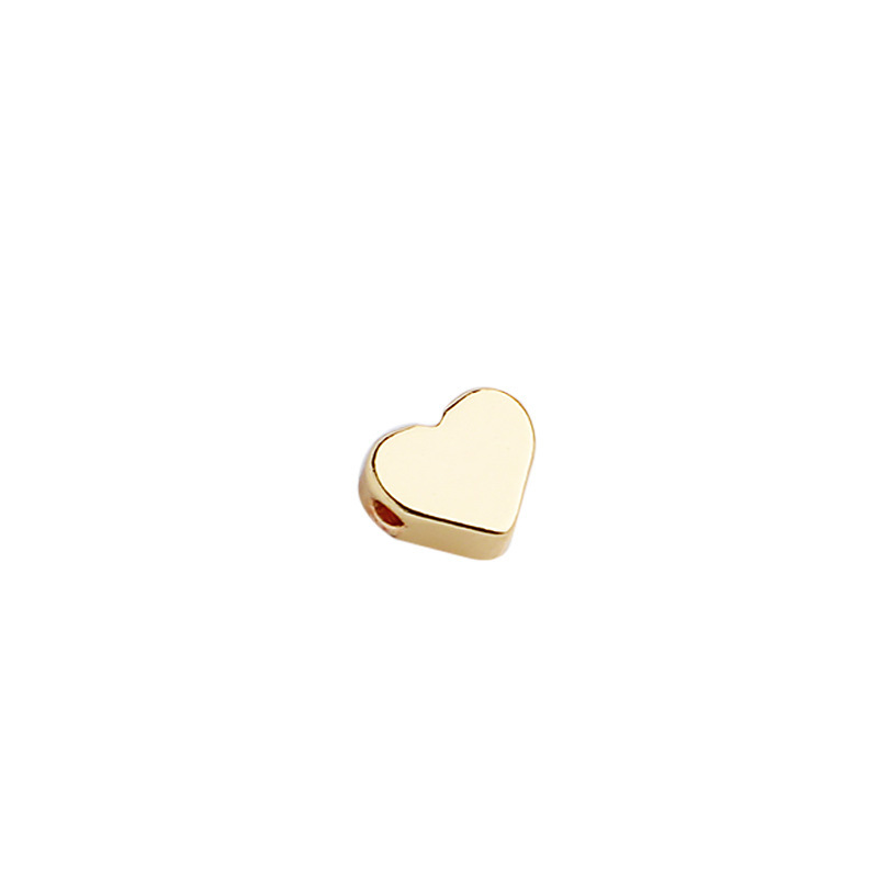 50 Pieces Heart Beads Heart Spacer Beads Small Hole Plated Brass Metal Loose Beads Heart Shaped DIY Beads for Making Bracelet Necklace Earring Accessories Handmade Charms