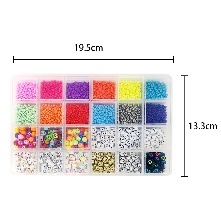 Glass Seed Beads Bracelet Making Kit Bead Friendship Bracelet Necklace Ring Making Kit Beads Charm Beads and Elastic String for Bracelet and Jewelry Making